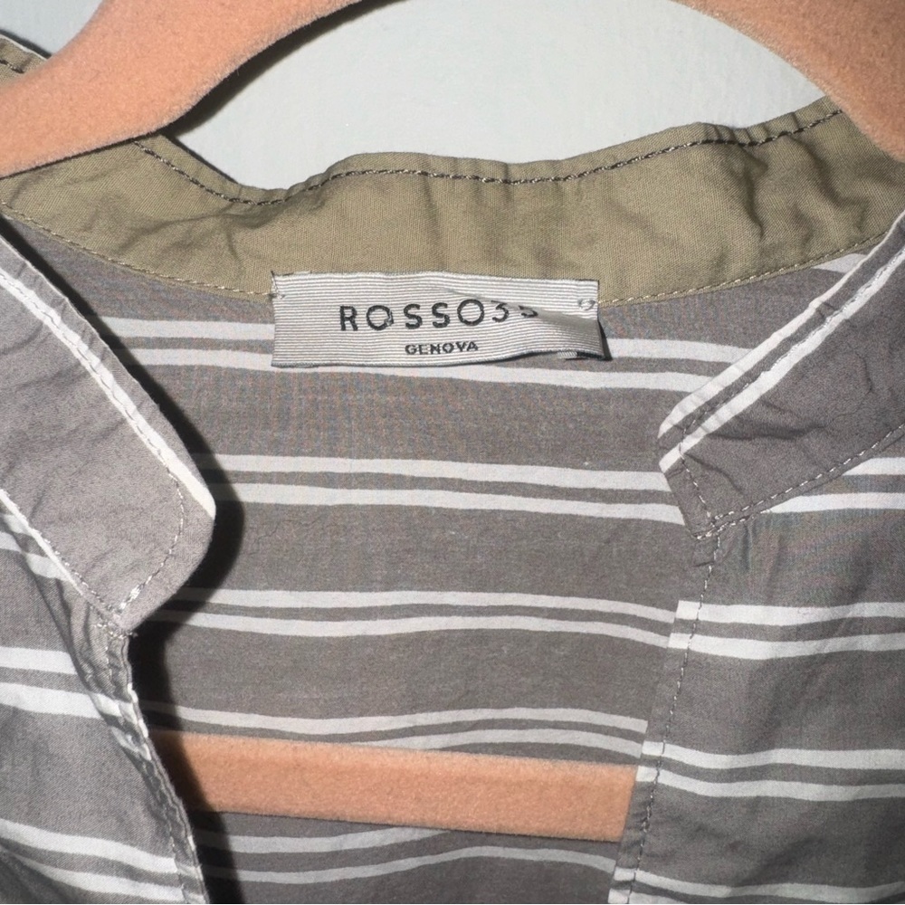 Rosso35 Gray White Striped Dress old money European Minimalist large lightweight - Picture 5 of 6